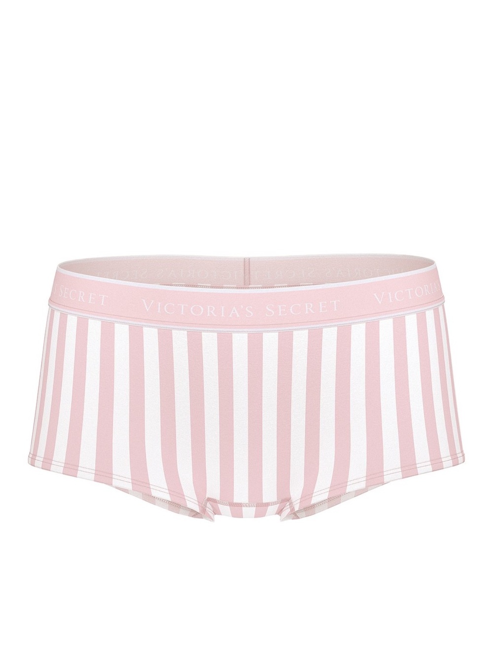 Victoria's Secret Pink & White Striped Boyshorts with Logo Waistband